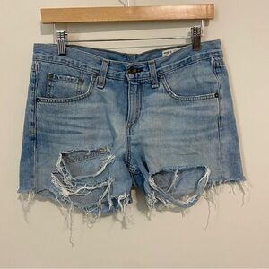 Rag and Bone Light Wash Distressed Denim Shorts size 26